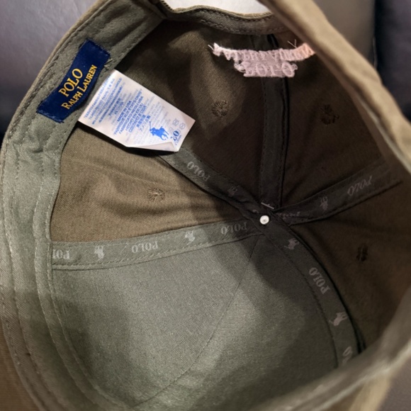 MEN'S POLO RALPH LAUREN GREEN CLASSIC BEAR TWILL BALL CAP UNISEX ONE SIZE HAT - Picture 4 of 4